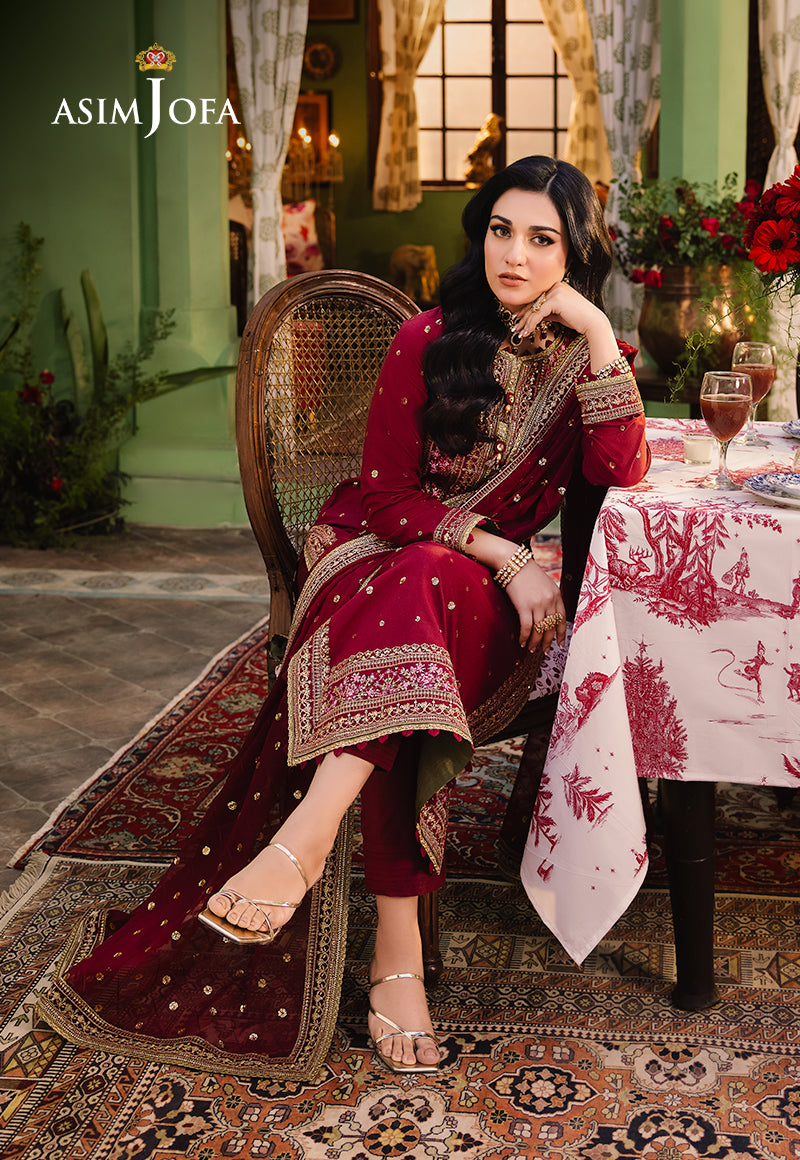 AJLP-06 EMBROIDERED TWISTED LAWN 3PCS