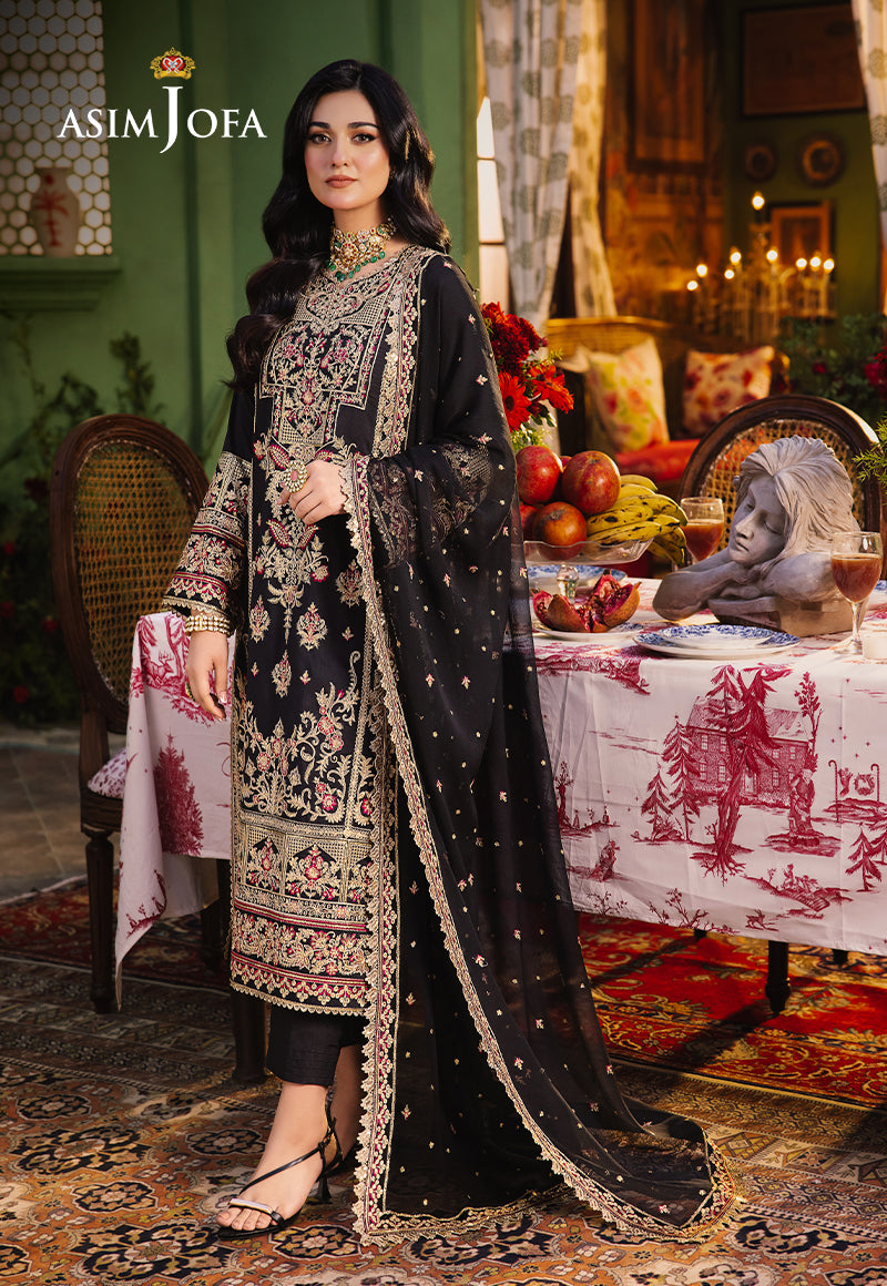 AJLP-09 EMBROIDERED TWISTED LAWN 3PCS