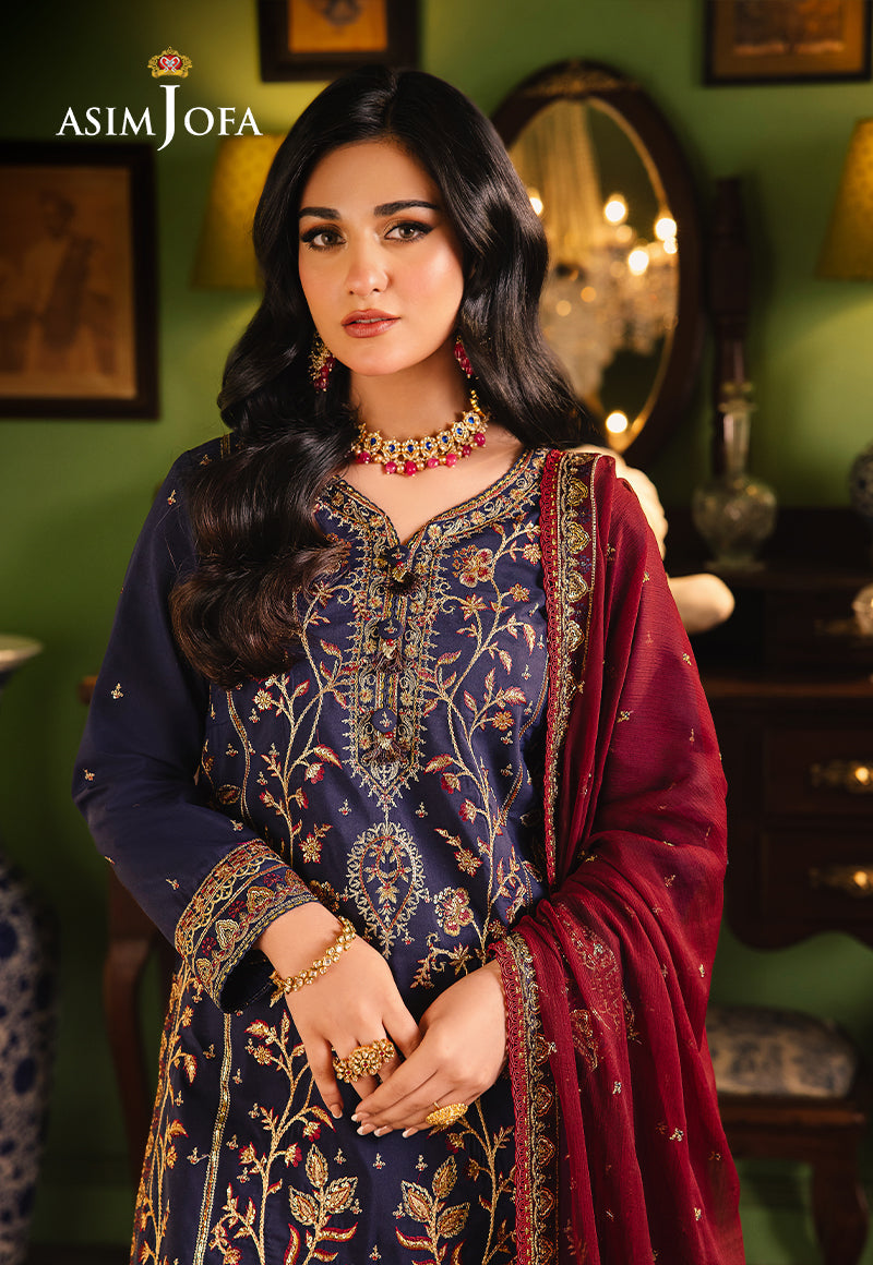 AJLP-02 EMBROIDERED TWISTED LAWN 3PCS