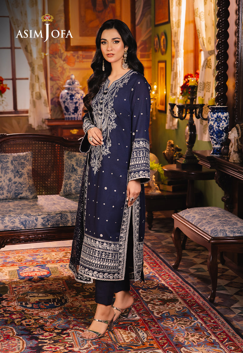 AJLP-10 EMBROIDERED TWISTED LAWN 3PCS