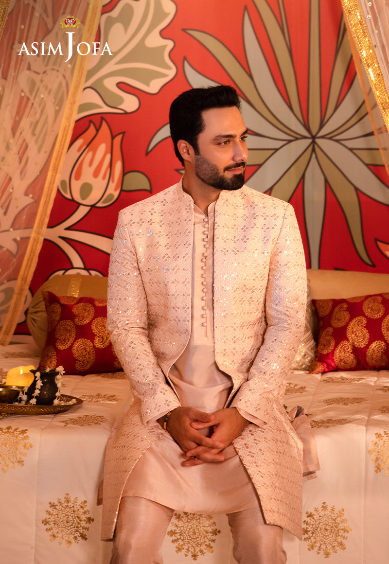 AJMS-14 EMBROIDERED INDIAN RAW SILK 3 PCS