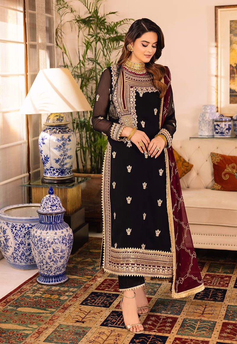 AJSM-37 EMBROIDERED CHIFFON 3 PCS