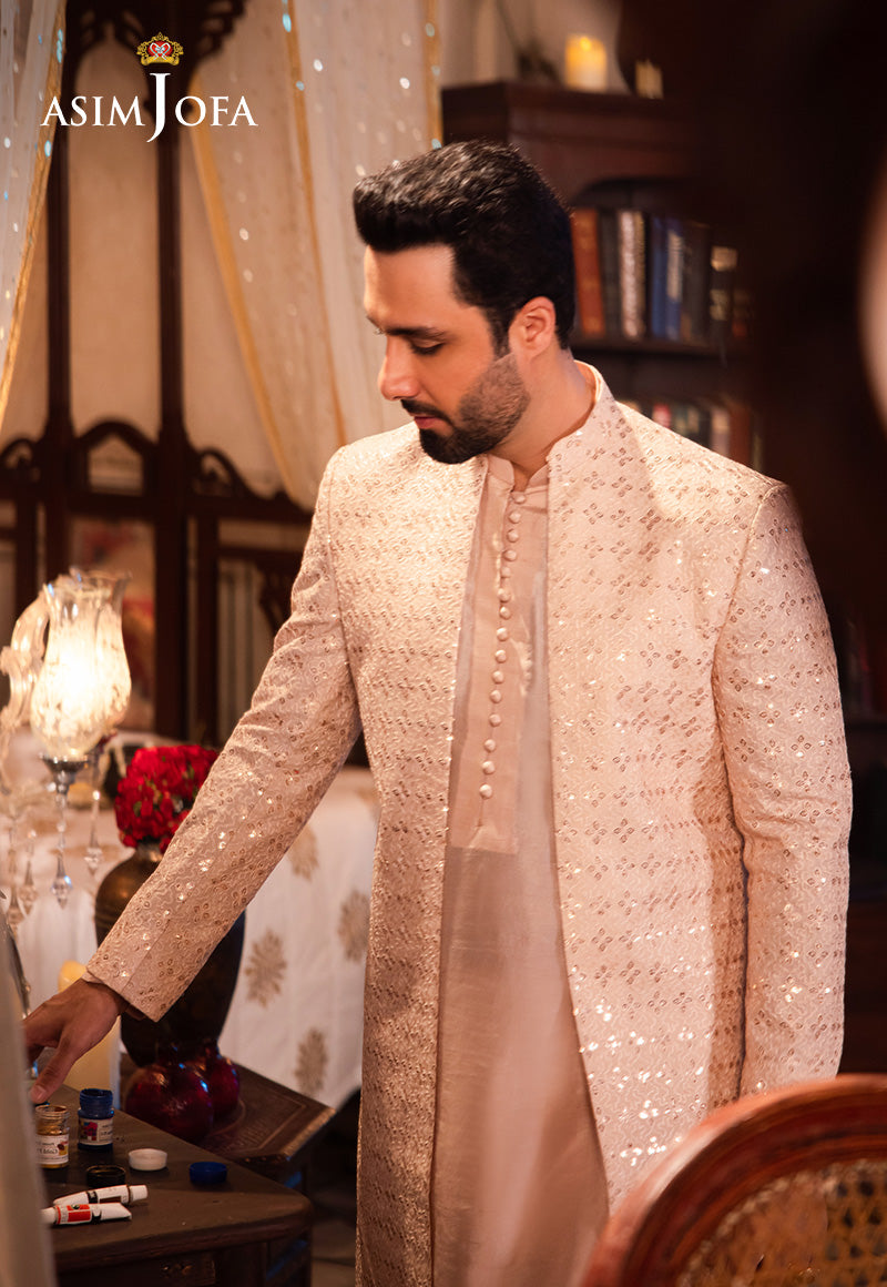 AJMS-14 EMBROIDERED INDIAN RAW SILK 3 PCS