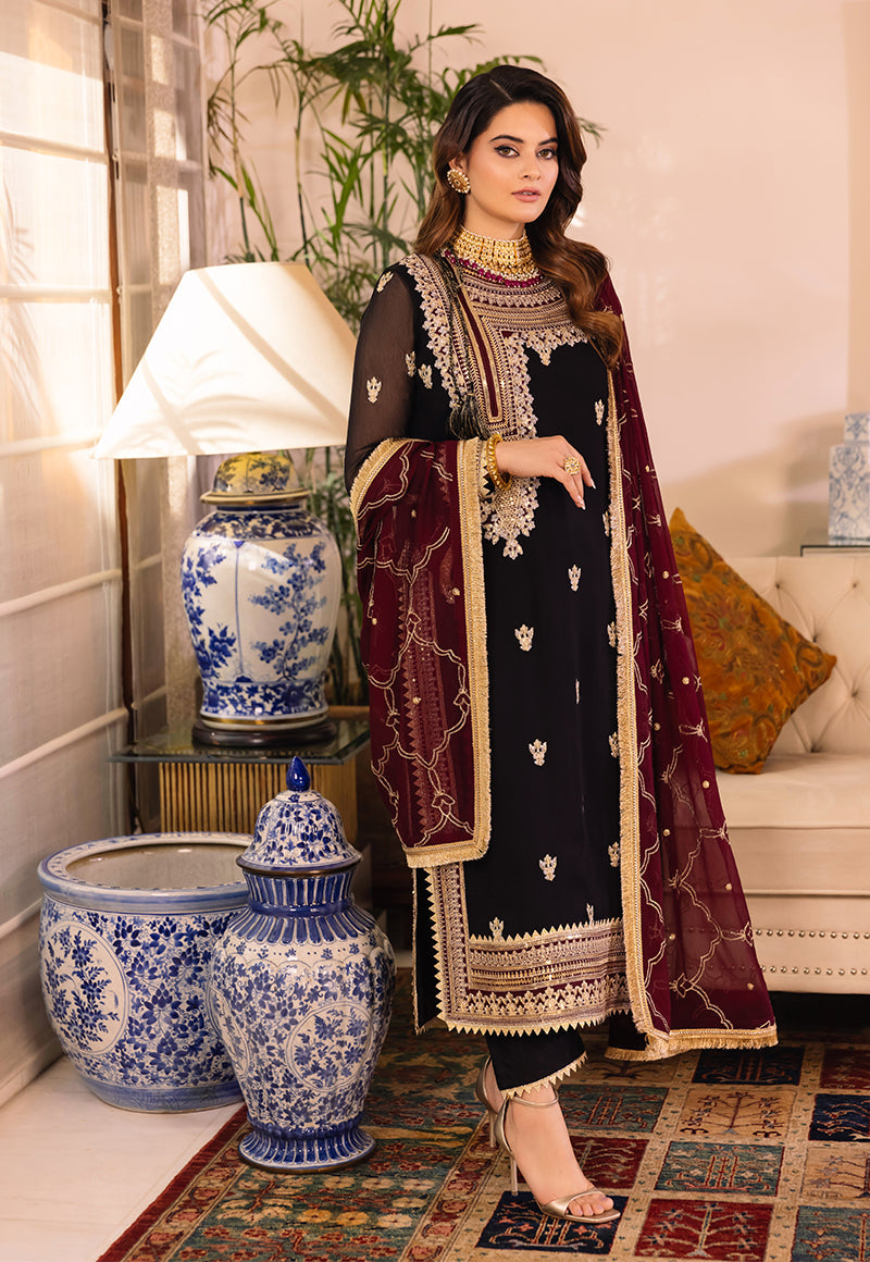 AJSM-37 EMBROIDERED CHIFFON 3 PCS