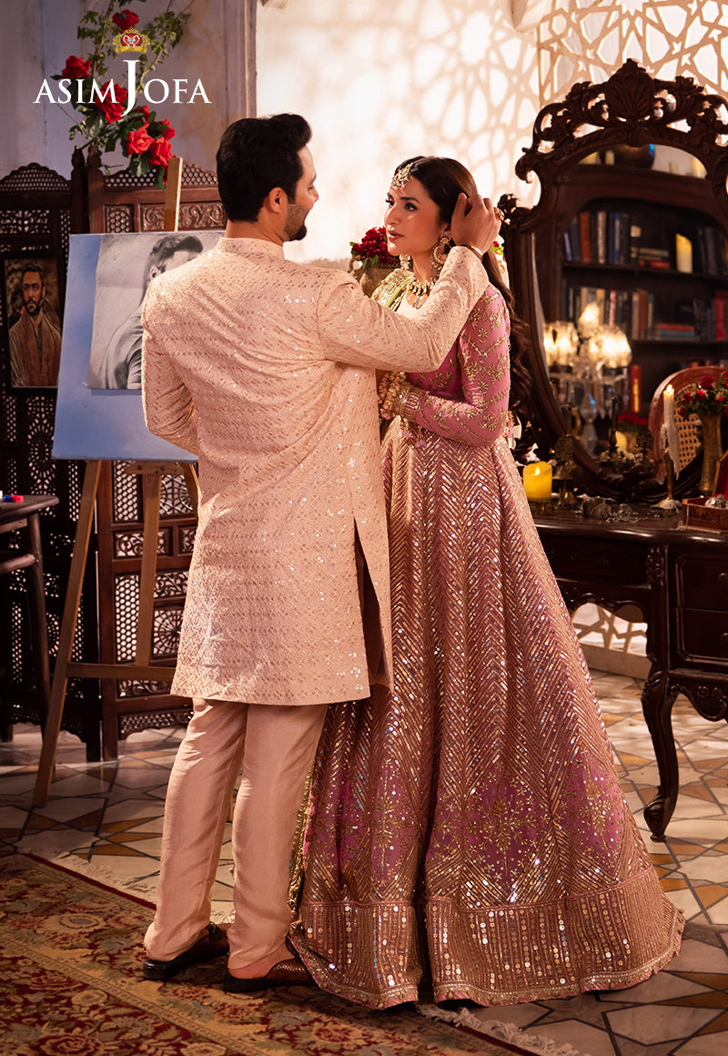 AJMS-14 EMBROIDERED INDIAN RAW SILK 3 PCS