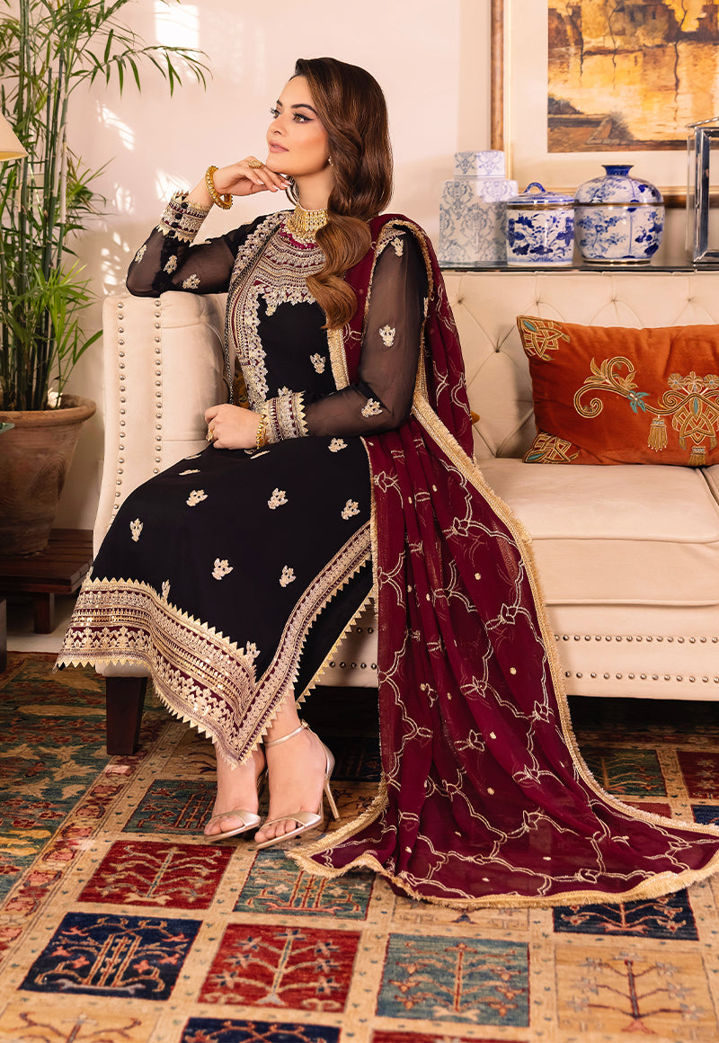 AJSM-37 EMBROIDERED CHIFFON 3 PCS