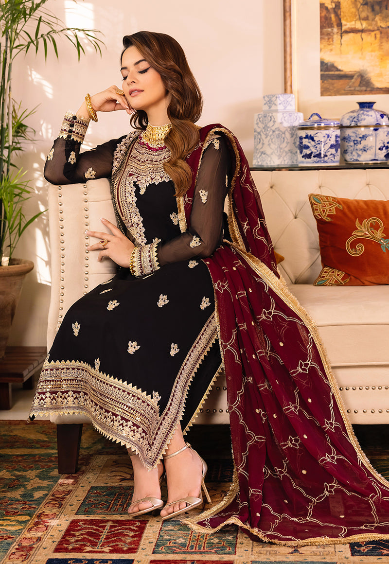 AJSM-37 EMBROIDERED CHIFFON 3 PCS