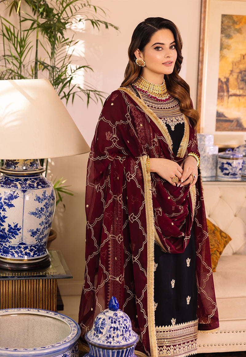 AJSM-37 EMBROIDERED CHIFFON 3 PCS