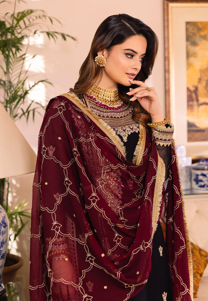 AJSM-37 EMBROIDERED CHIFFON 3 PCS