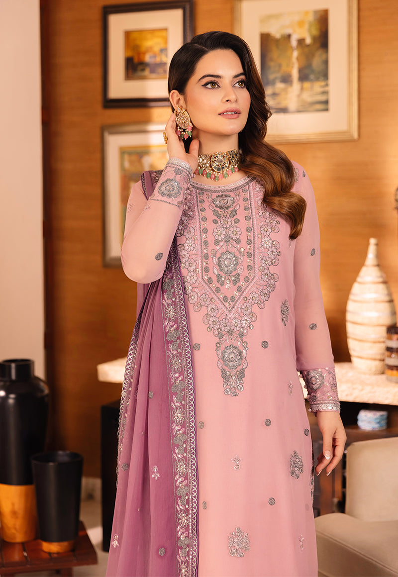 AJSM-26 EMBROIDERED CHIFFON 3 PCS