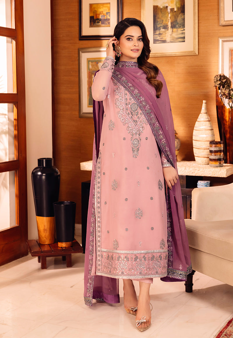 AJSM-26 EMBROIDERED CHIFFON 3 PCS