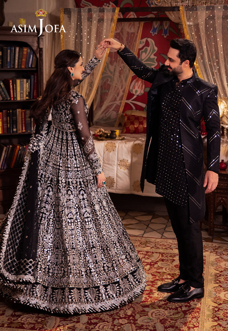 AJMS-16 EMBROIDERED INDIAN RAW SILK 3 PCS