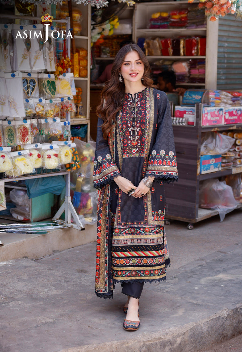 AJPL-09 PRINTED ARABIC LAWN 3 PCS