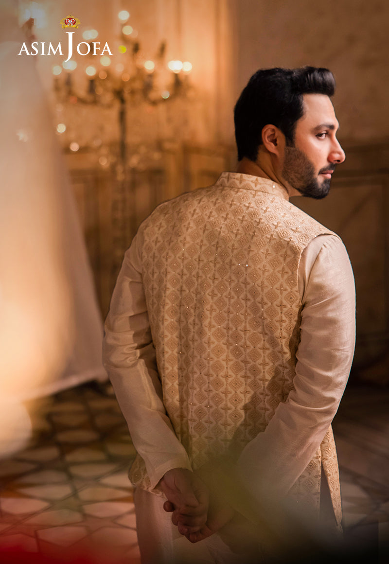 AJMS-15 EMBROIDERED INDIAN RAW SILK 3 PCS