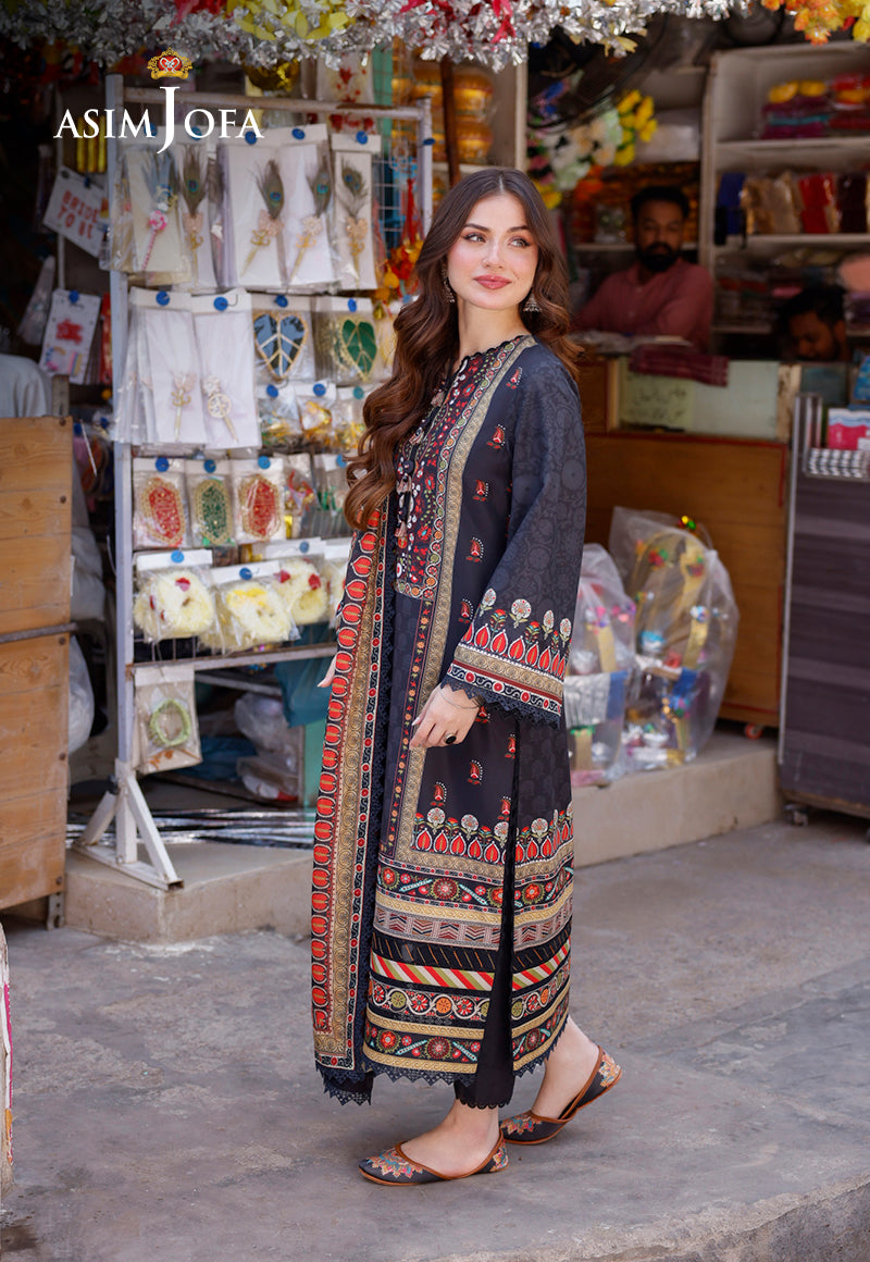 AJPL-09 PRINTED ARABIC LAWN 3 PCS