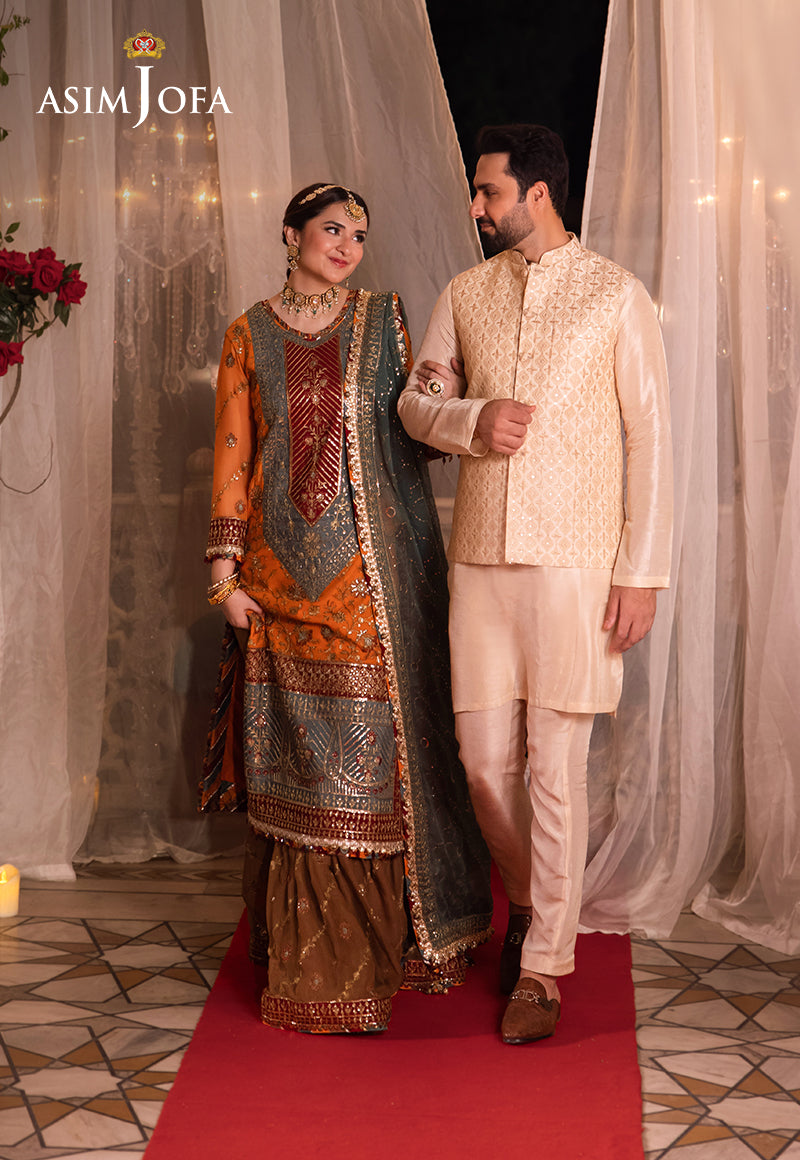 AJMS-15 EMBROIDERED INDIAN RAW SILK 3 PCS
