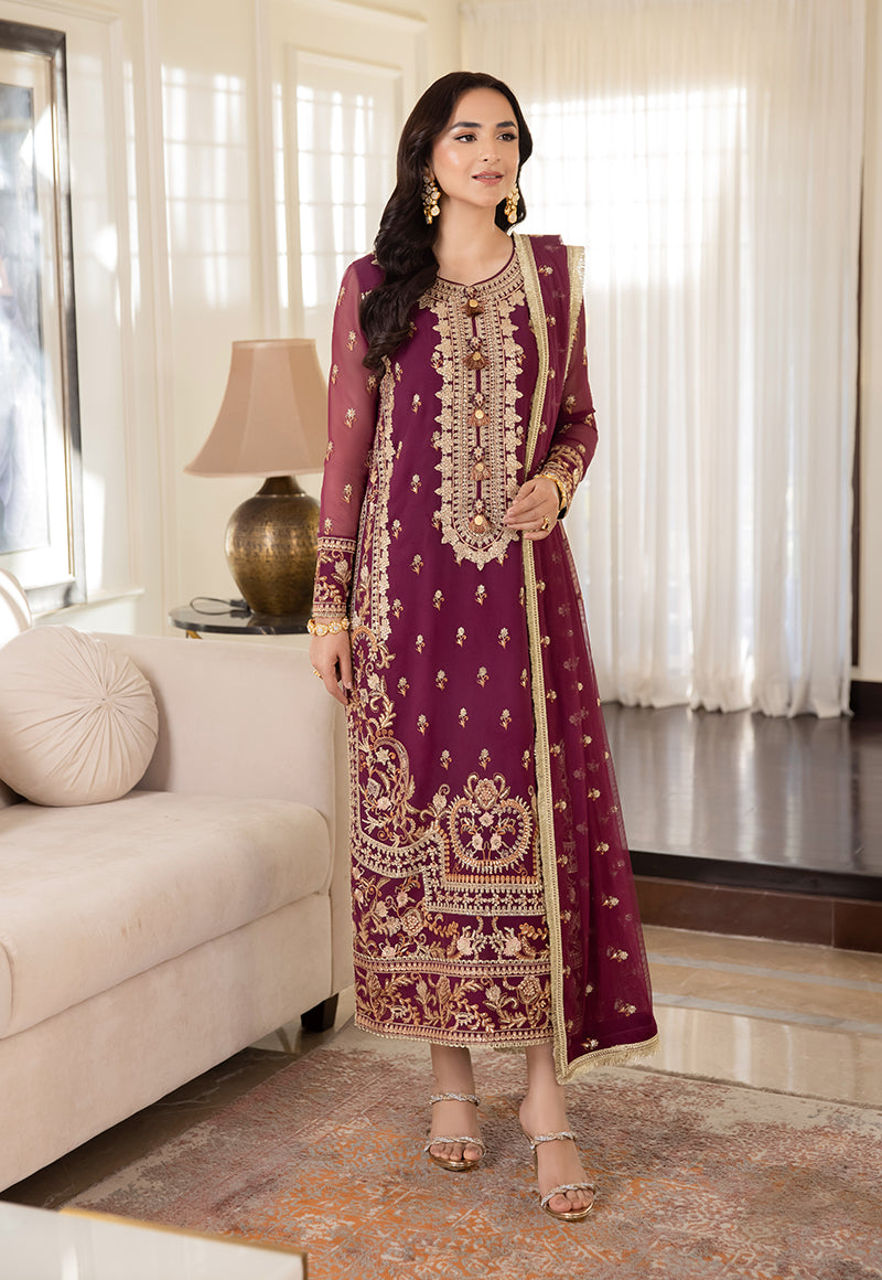 AJSM-47 EMBROIDERED CHIFFON GEORGETTE 3 PCS
