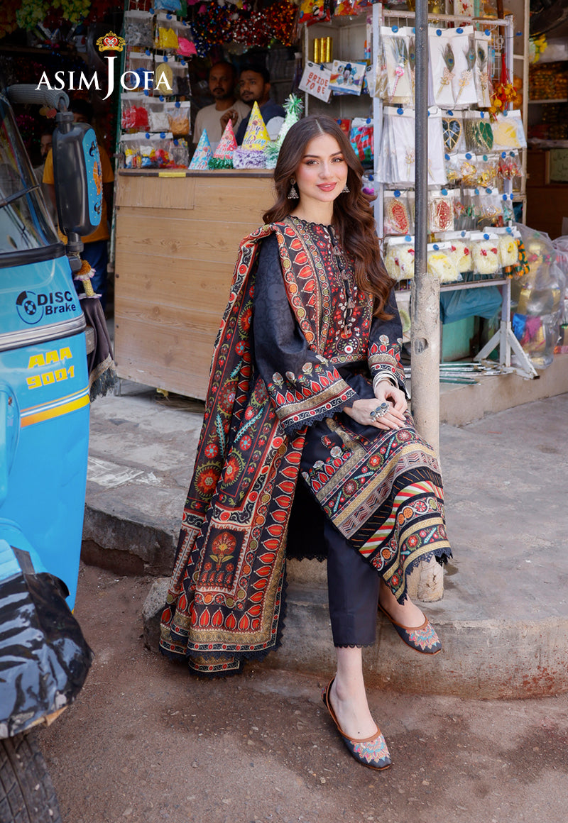 AJPL-09 PRINTED ARABIC LAWN 3 PCS