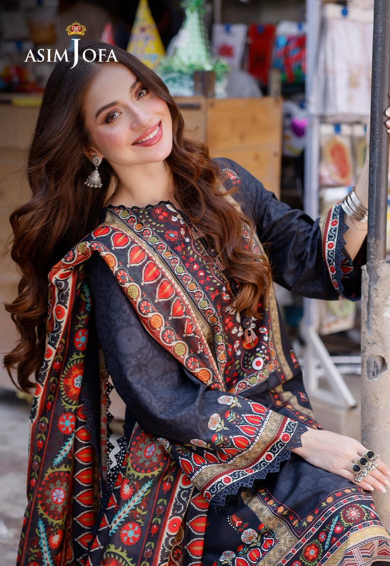 AJPL-09 PRINTED ARABIC LAWN 3 PCS