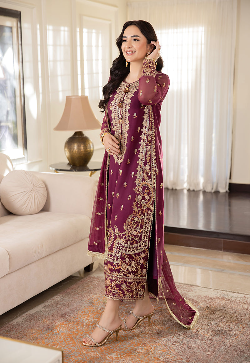 AJSM-47 EMBROIDERED CHIFFON GEORGETTE 3 PCS