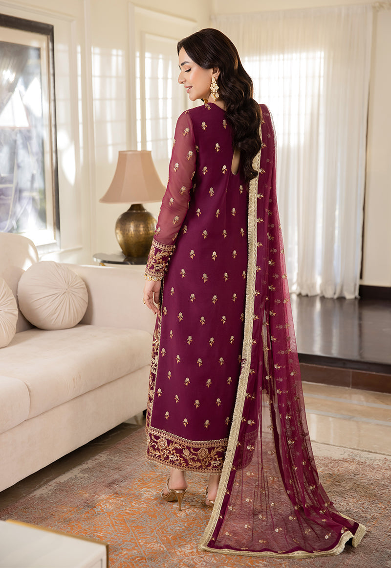 AJSM-47 EMBROIDERED CHIFFON GEORGETTE 3 PCS