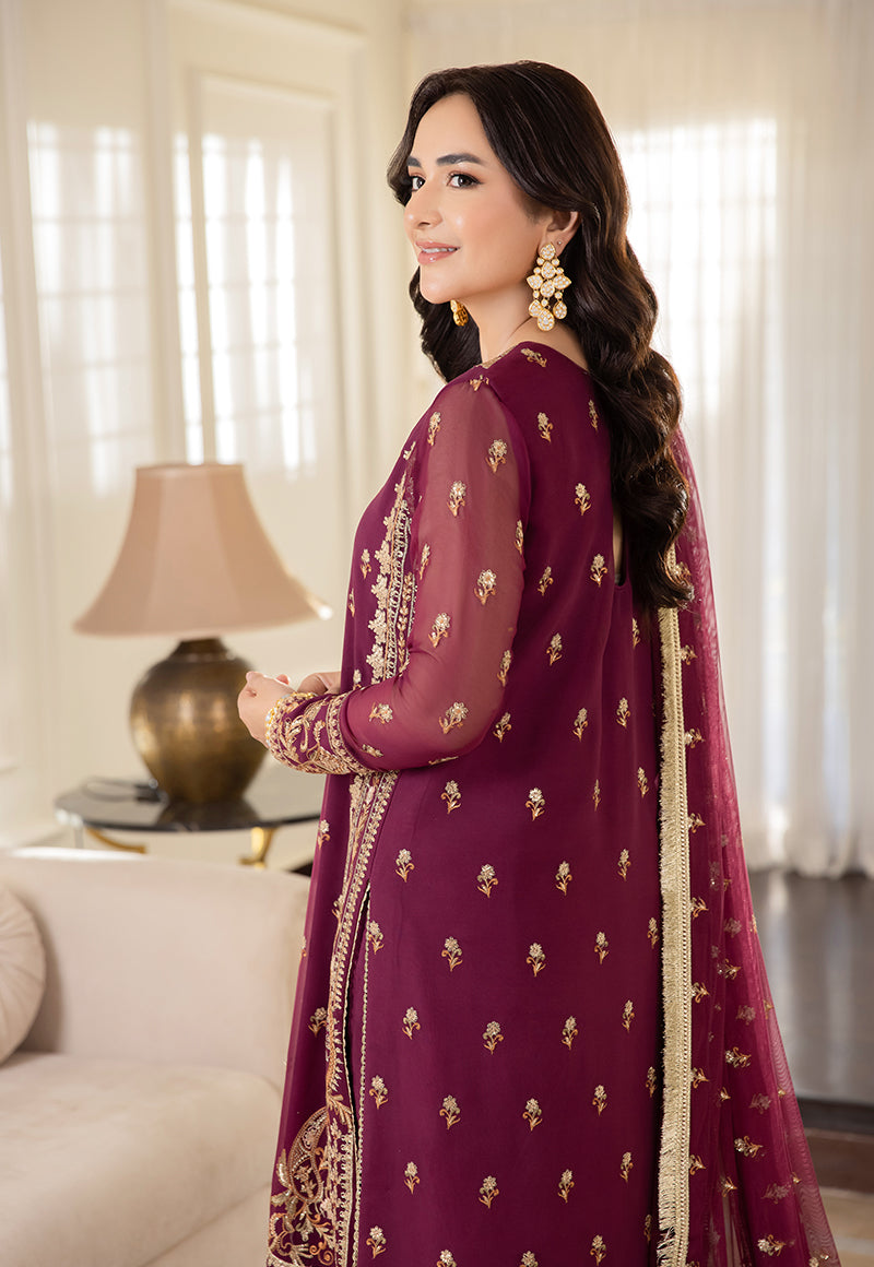 AJSM-47 EMBROIDERED CHIFFON GEORGETTE 3 PCS