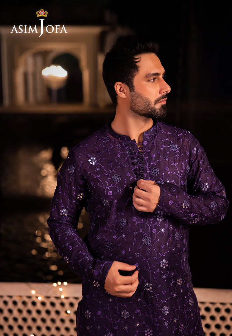 AJMS-13 EMBROIDERED KOREAN RAW SILK 3 PCS