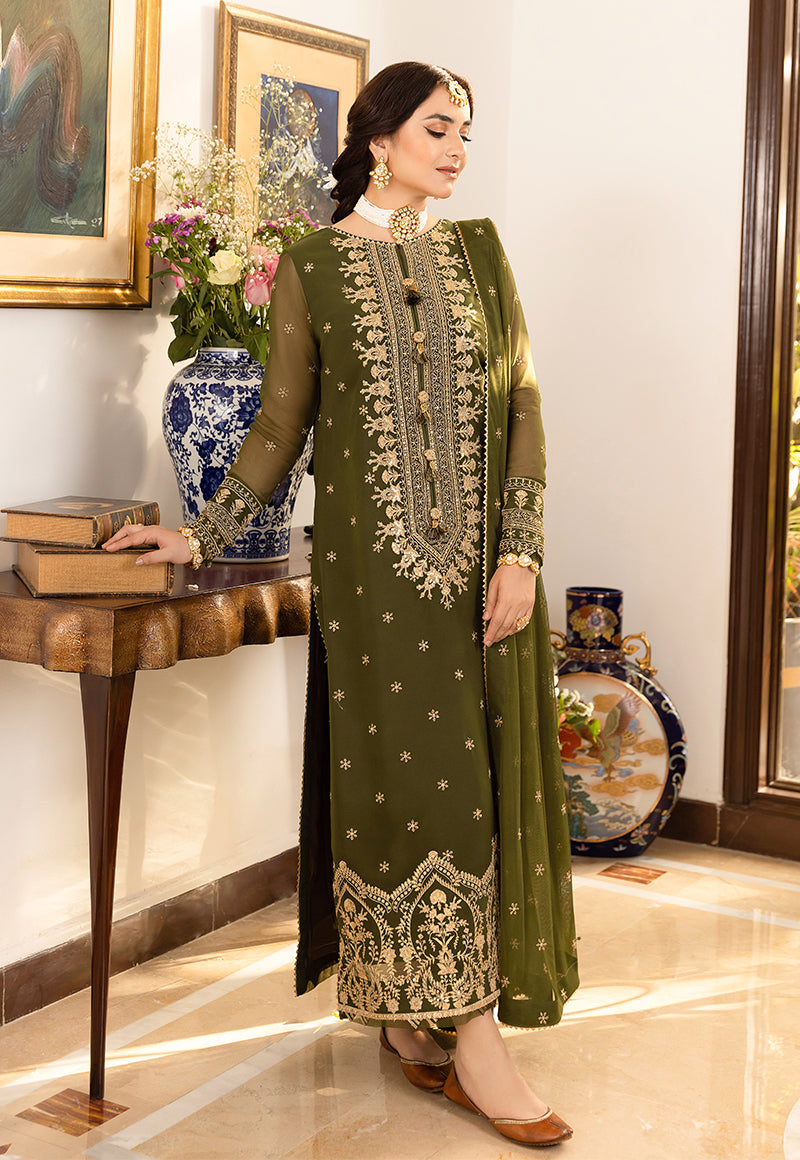 AJSM-43 EMBROIDERED CHIFFON GEORGETTE 3 PCS
