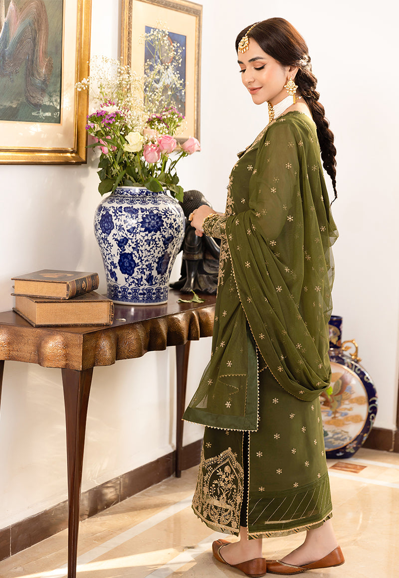 AJSM-43 EMBROIDERED CHIFFON GEORGETTE 3 PCS