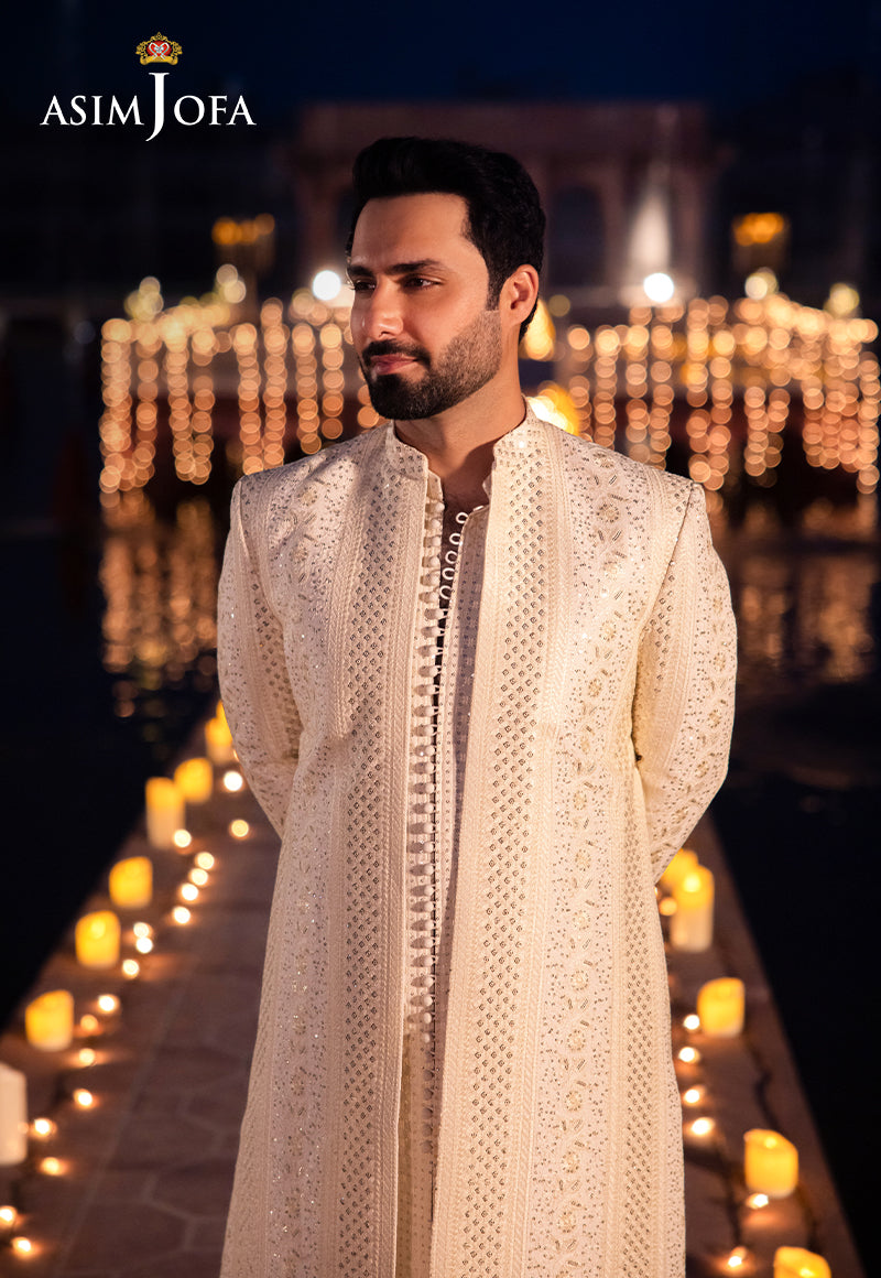AJMS-17 EMBROIDERED INDIAN RAW SILK 3 PCS