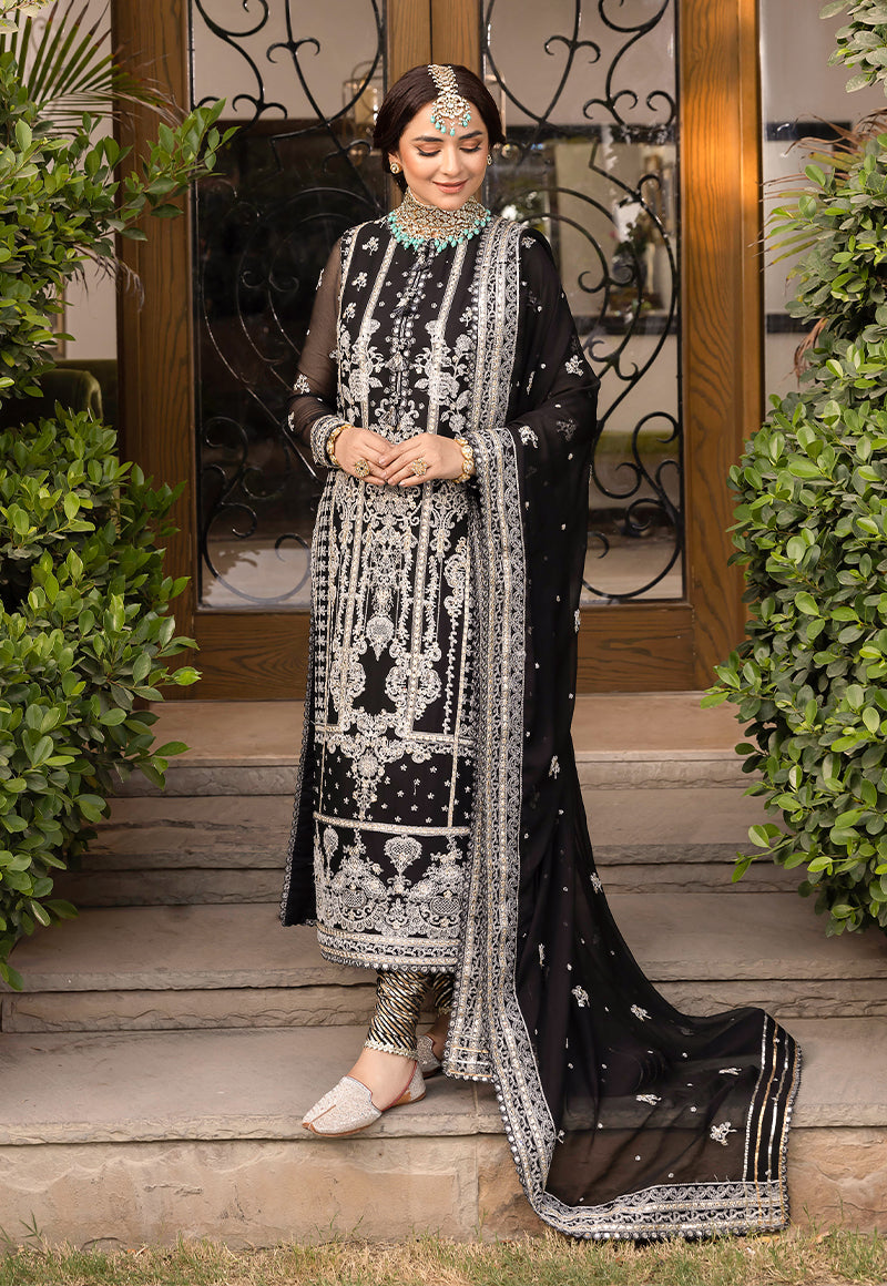 AJSM-34 EMBROIDERED CHIFFON 3 PCS
