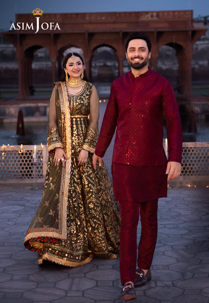 AJMS-18 EMBROIDERED INDIAN RAW SILK 3 PCS