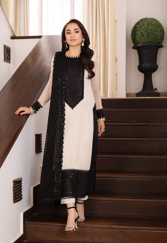 AJSM-39 EMBROIDERED SILK , CHIFFON 3 PCS