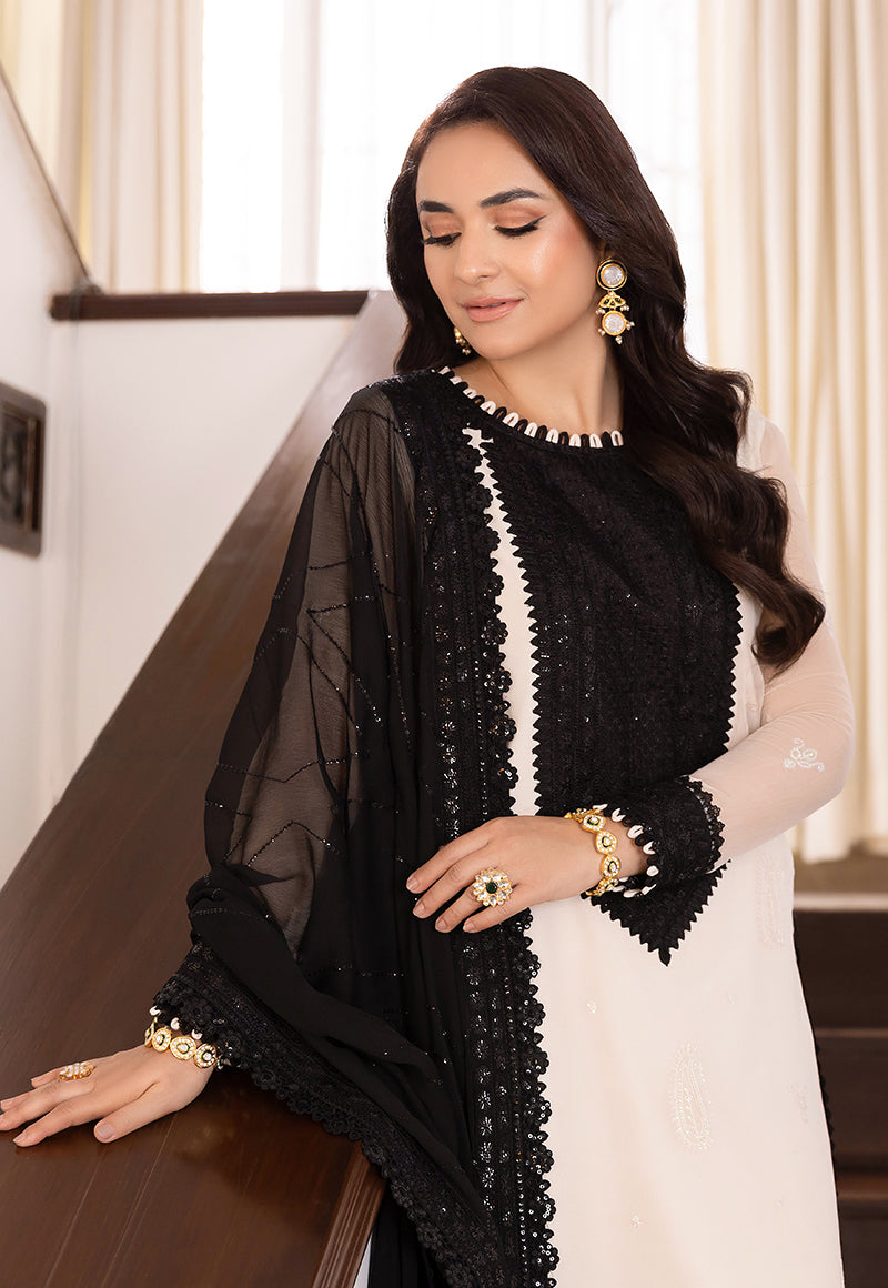 AJSM-39 EMBROIDERED SILK , CHIFFON 3 PCS