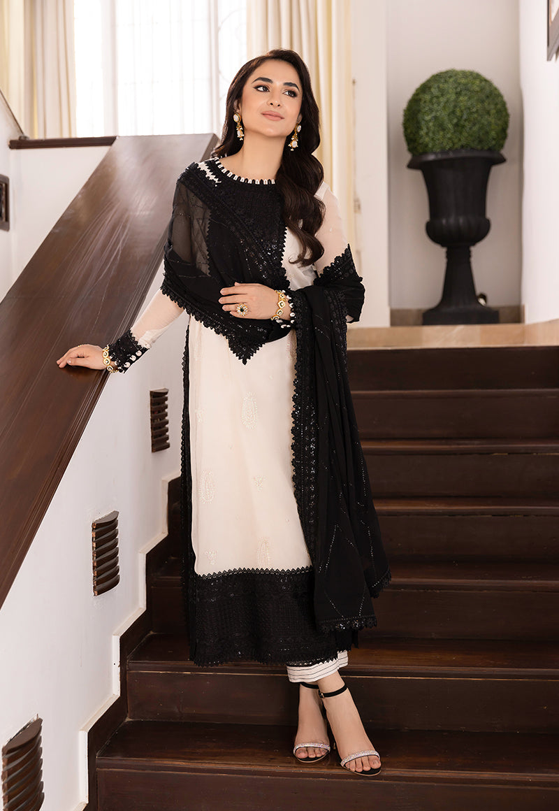 AJSM-39 EMBROIDERED SILK , CHIFFON 3 PCS