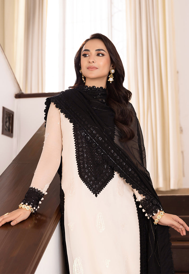 AJSM-39 EMBROIDERED SILK , CHIFFON 3 PCS