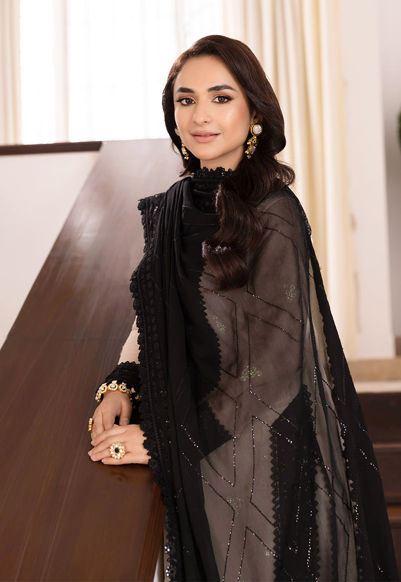 AJSM-39 EMBROIDERED SILK , CHIFFON 3 PCS