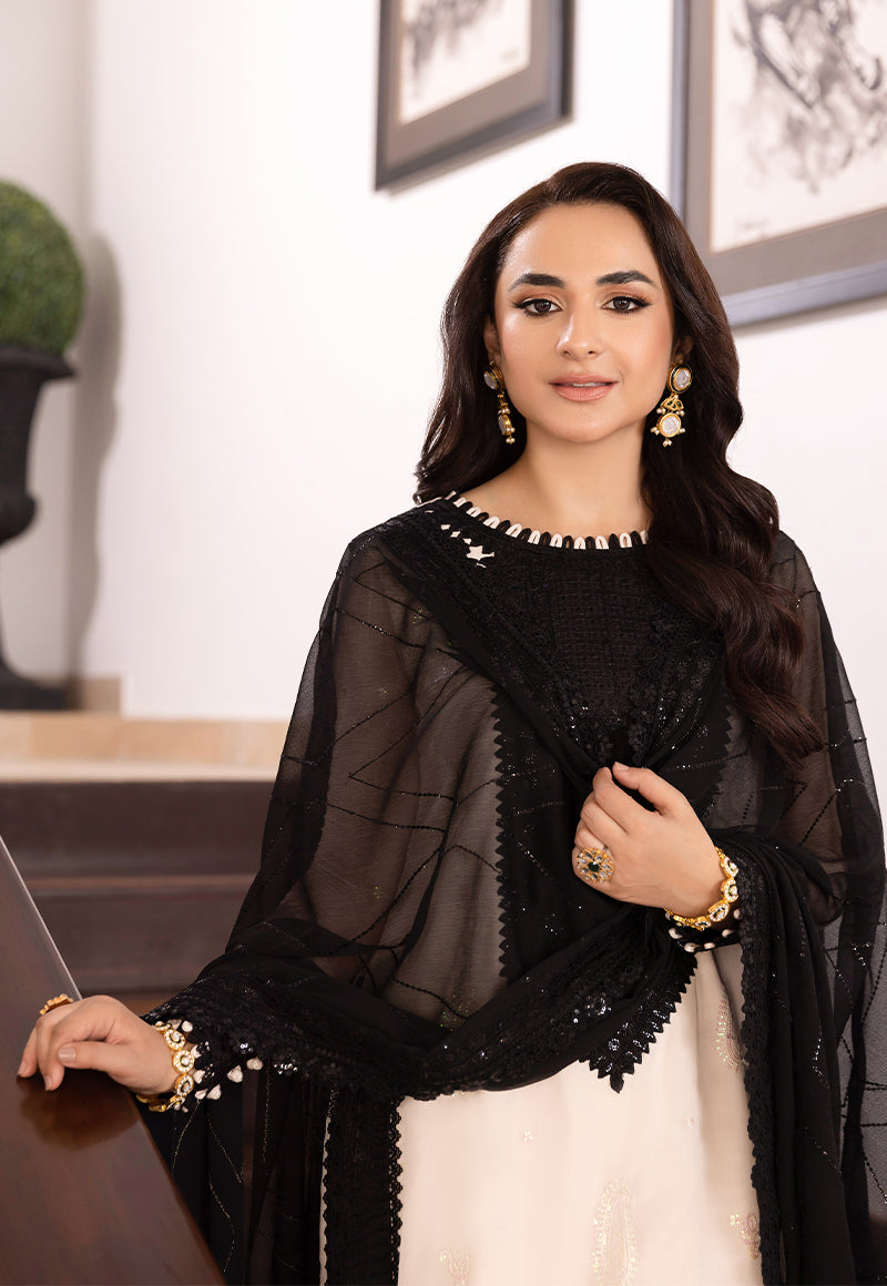 AJSM-39 EMBROIDERED SILK , CHIFFON 3 PCS