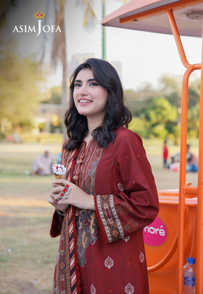 AJPL-07 PRINTED ARABIC LAWN 3 PCS