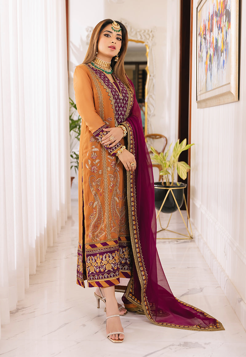AJSM-38 EMBROIDERED CHIFFON 3 PCS
