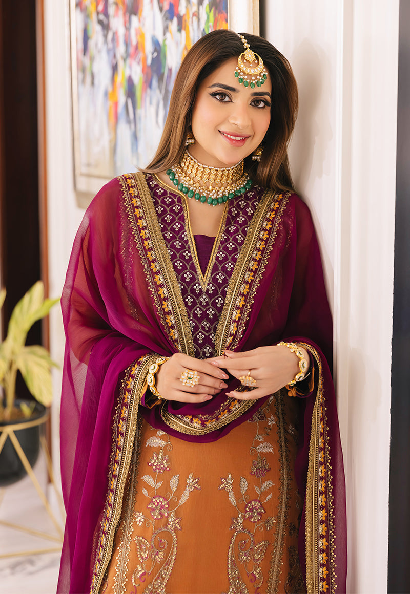 AJSM-38 EMBROIDERED CHIFFON 3 PCS