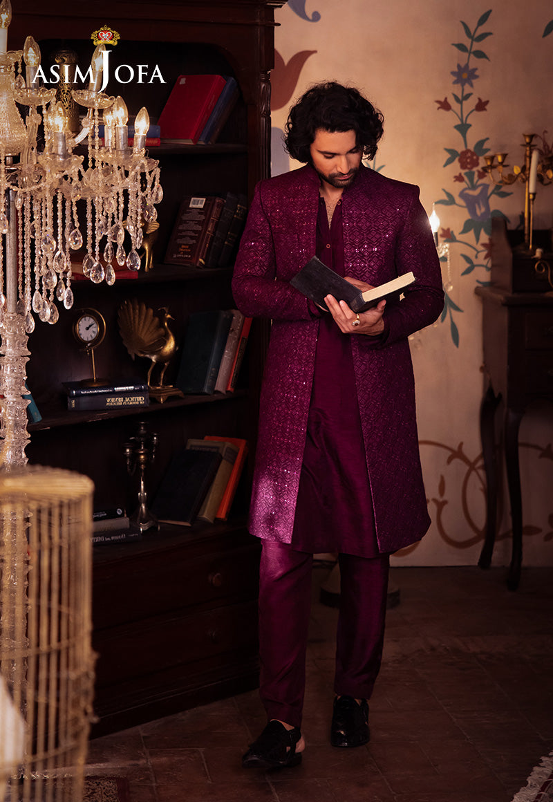 AJMS-19 EMBROIDERED INDIAN RAW SILK 3 PCS