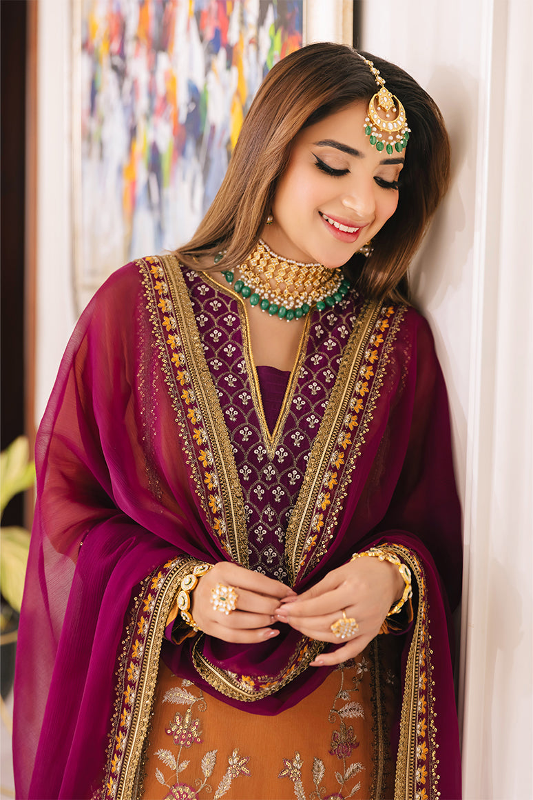 AJSM-38 EMBROIDERED CHIFFON 3 PCS