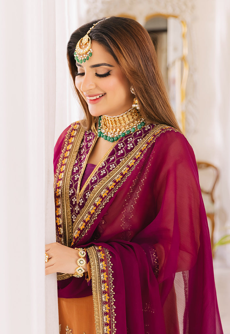 AJSM-38 EMBROIDERED CHIFFON 3 PCS