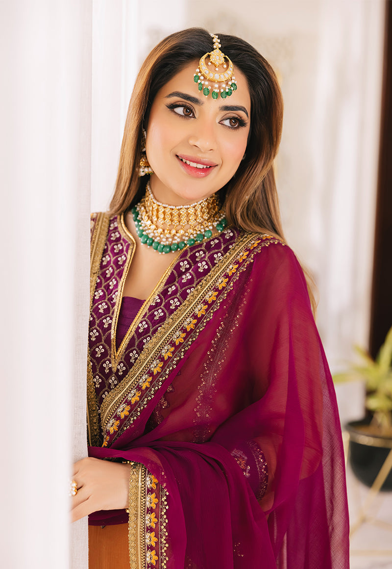 AJSM-38 EMBROIDERED CHIFFON 3 PCS