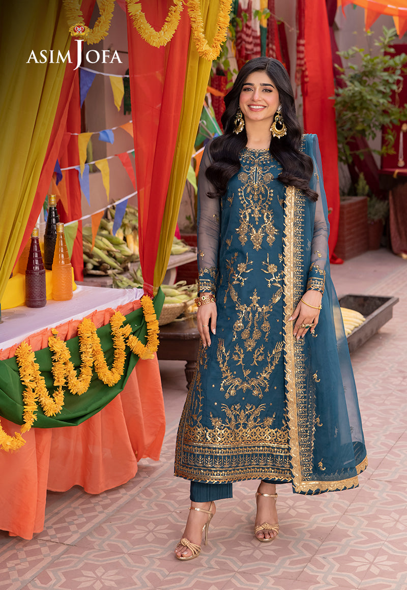 AJEM-13 EMBROIDERED ORGANZA 3 PCS