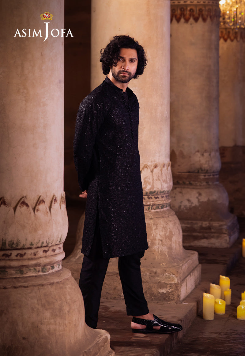 AJMS-20 EMBROIDERED INDIAN RAW SILK 3 PCS