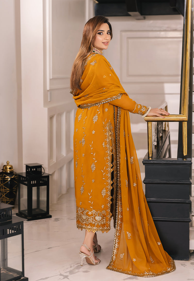 AJSM-27 EMBROIDERED CHIFFON 3 PCS