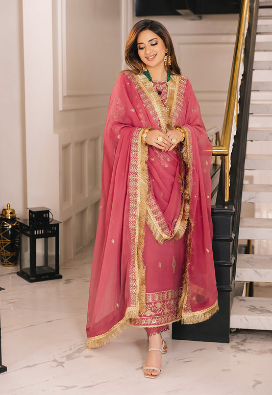 AJSM-42 EMBROIDERED CHIFFON 3 PCS