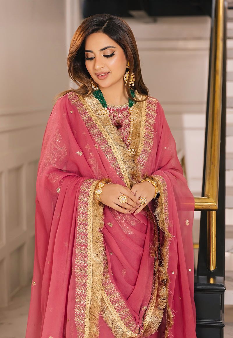 AJSM-42 EMBROIDERED CHIFFON 3 PCS
